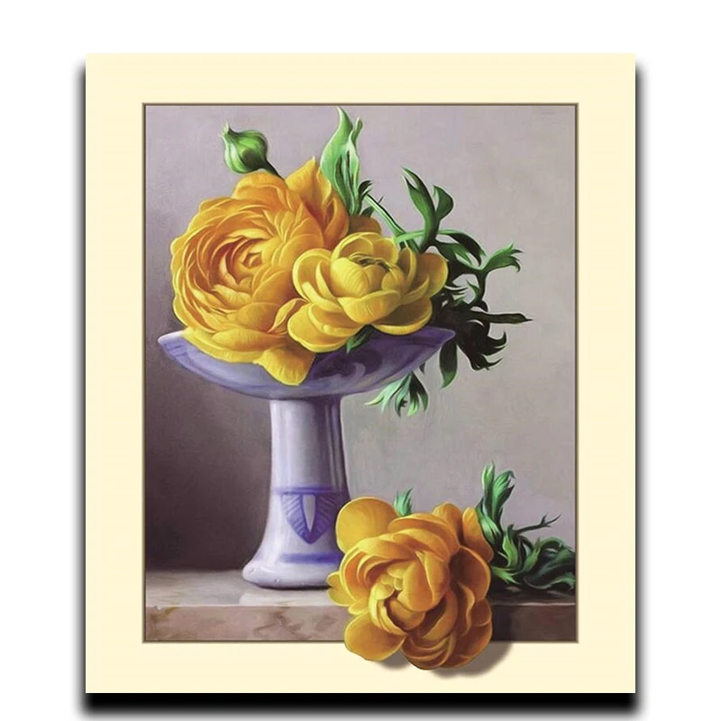 

Yellow butterfly orchid embroidered Diamond cover Full square mosaic diamond Diy painting Diamond cross stitch Arts and crafts