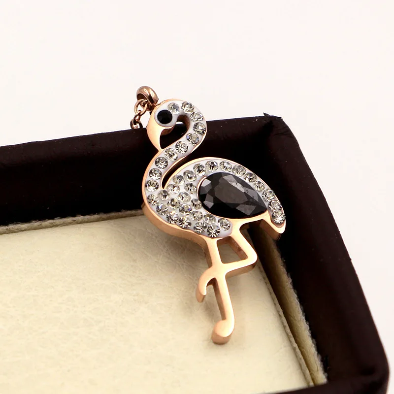 Модный драгоценный камень стоячий Лебедь с одной ногой индивидуальная цепочка