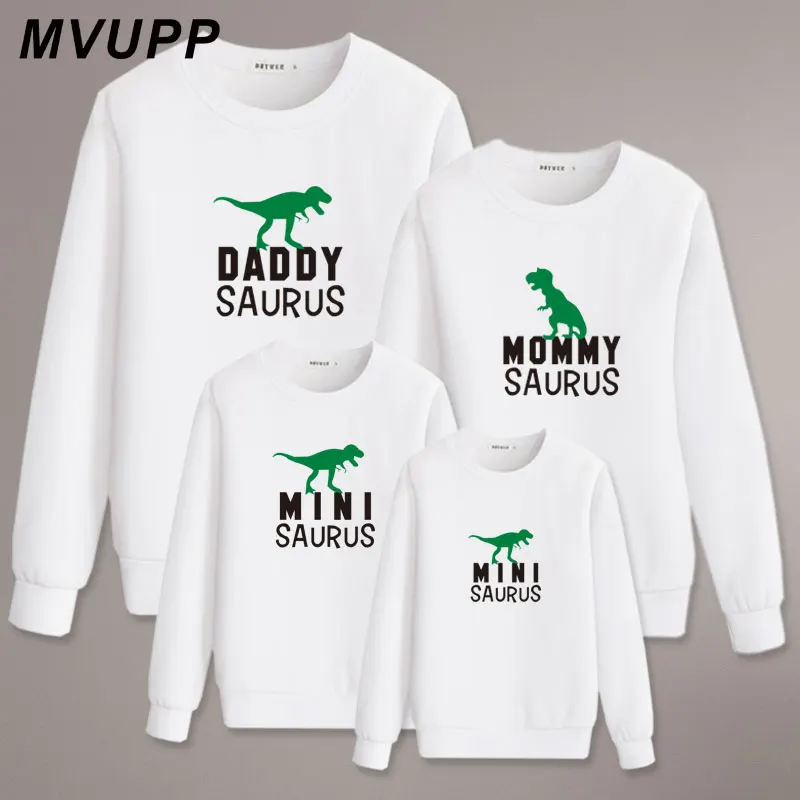 MVUPP Осенняя толстовка с драконом Комплект футболок для папы мамы дочки и son