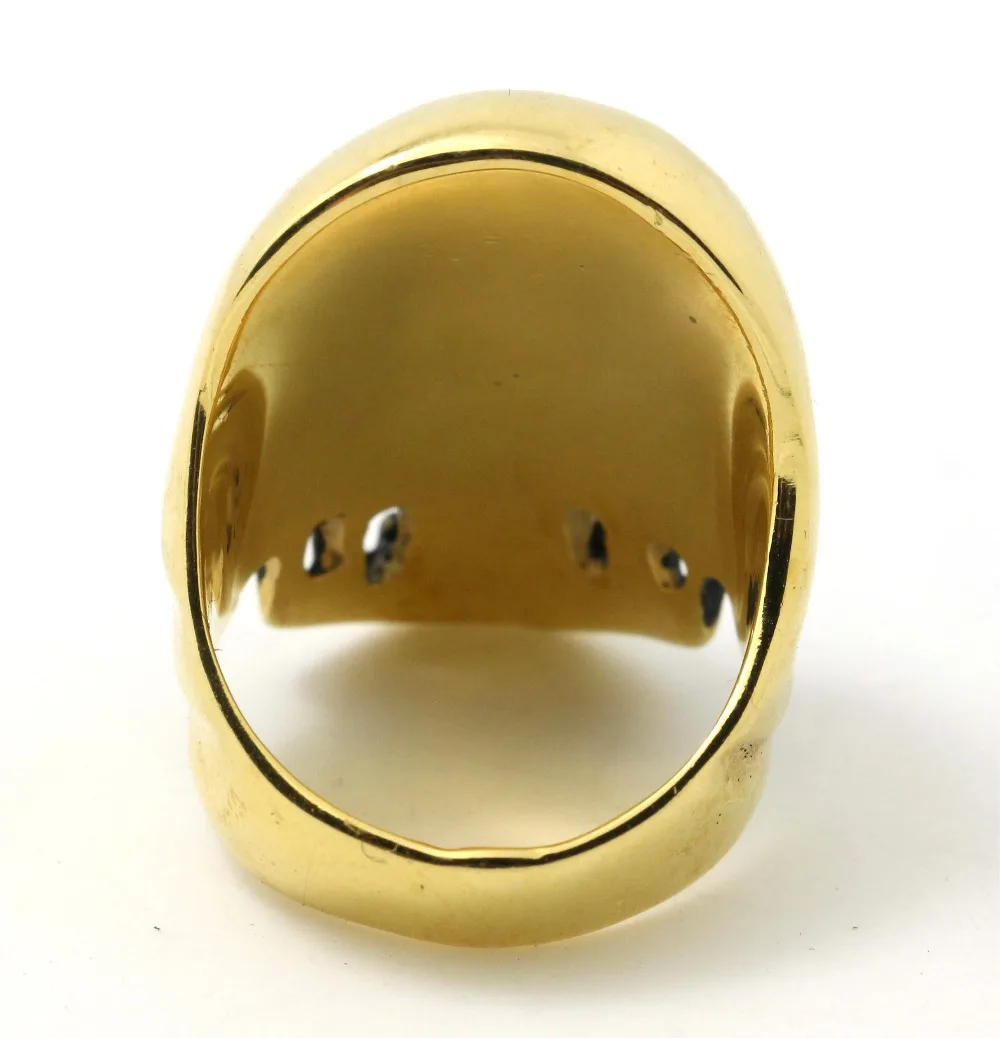 Мужской Байкер 316L нержавеющая сталь Полировка призрак Райдер золотой череп