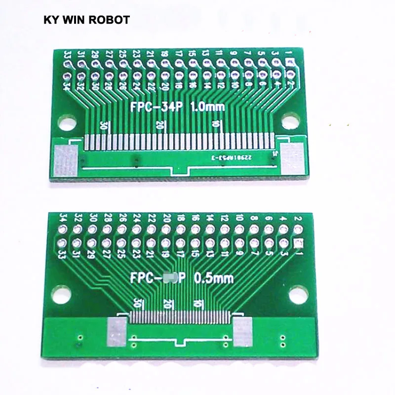 Free Shipping 10 PCS/LOT Double Side 0.5mm 1mm FFC FPC 34P 34 Pin to 2.54mm DIP Moudle PCB Board Adapter Socket Plate