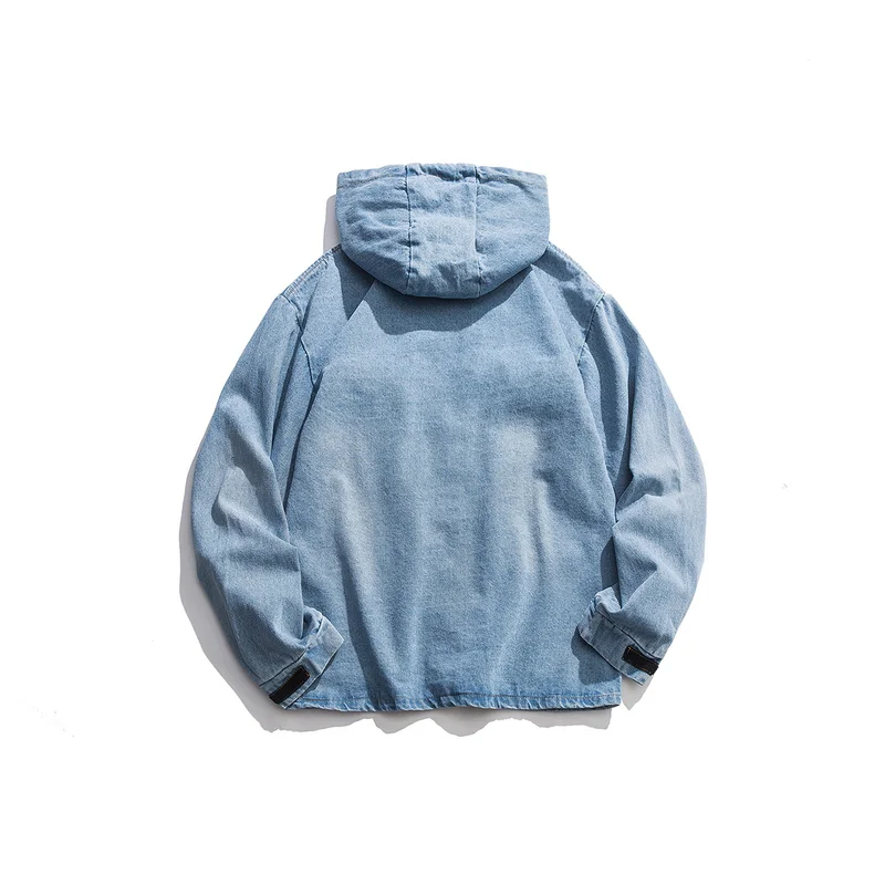 Мужские джинсовые куртки с несколькими карманами в стиле сафари Харадзюку