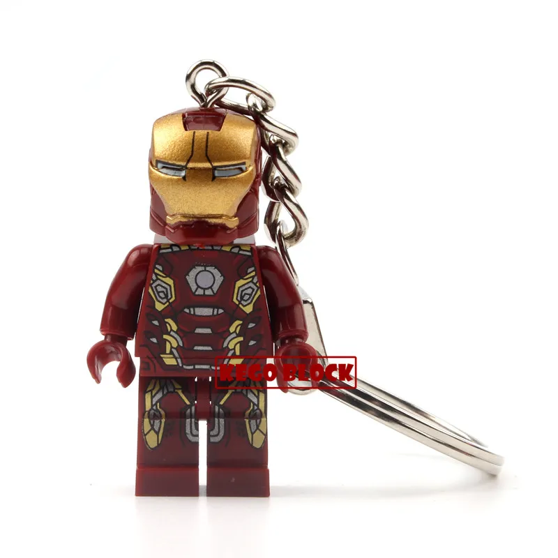 Одиночная Marvel DC классический супер герой фильм фигурка брелок Капитан Америка Бэтмен человек паук Строительные блоки Халк