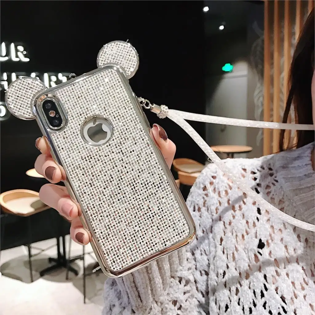 Мультяшный 3D бриллиантовый блестящий чехол для Samsung GALAXY S6 S7 Edge S8 S9 S10 Plus роскошный