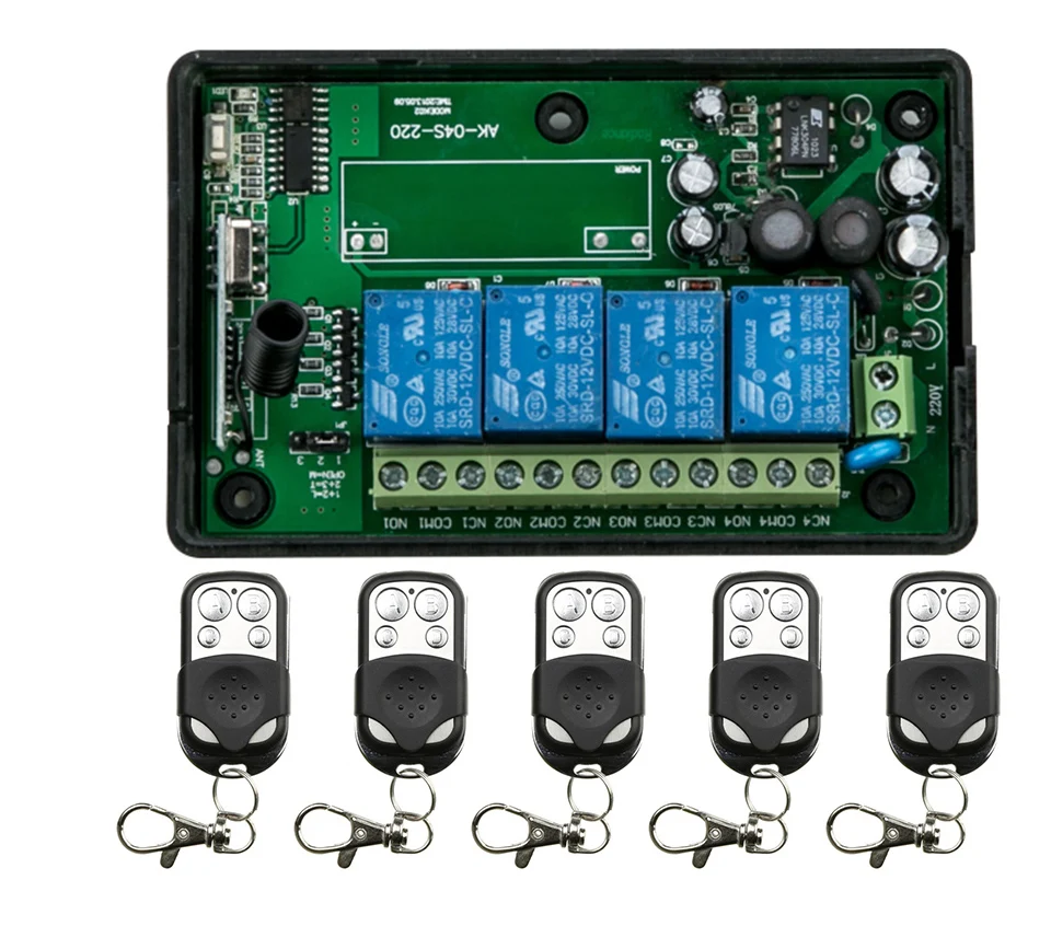 85 v ~ 250 V 110 220 4CH RF беспроводной пульт дистанционного управления реле с 5 шт