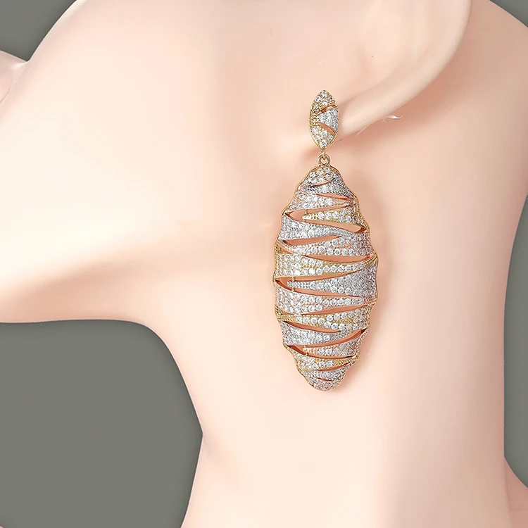 Серьги HADIYANA, новая мода, простой трендовый дизайн, роскошные большие серьги для женщин, циркон, высокое качество, EH920 Pendientes Mujer