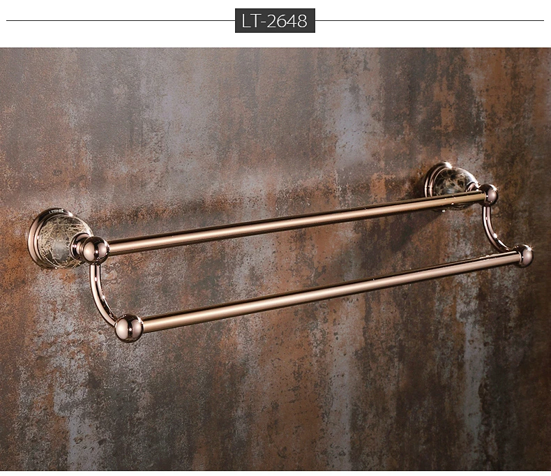 Современная полированная твердая латунная вешалка для полотенец 2 слойная цвета