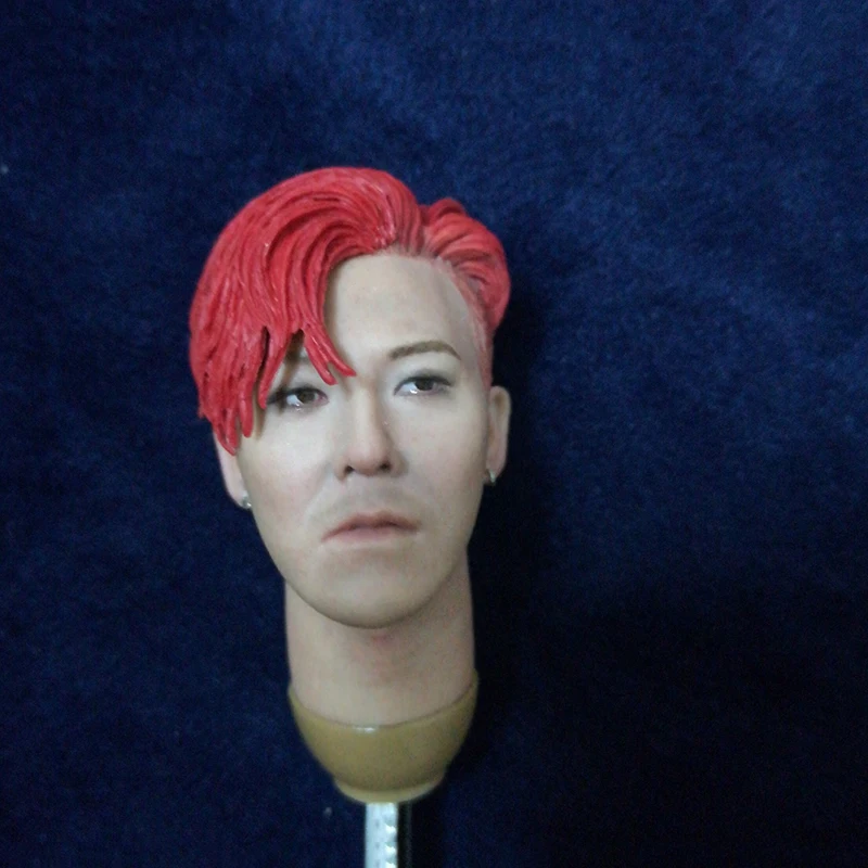 

1/6 Kwon Ji Yong Head Sculpt with Red Short Hair for 12''Male Bodies