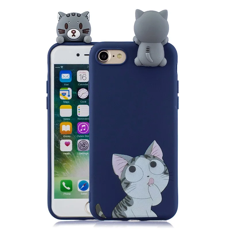 3d мультяшный чехол для телефона с животными для iphone 5s 5 6 6s 7 8 plus X XR XS 11 Pro Max милый мягкий силиконовый чехол из ТПУ для девочек - Цвет: 16