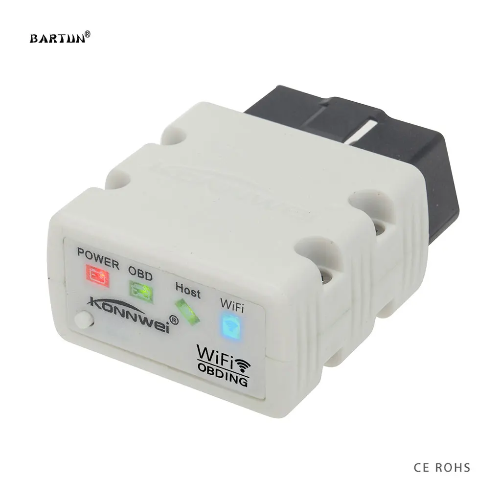 ISO 9141 Белый беспроводной Автомобильный сканер WI-FI автомобиля OBD OBD2 диагностическое сканирующее устройство OBDII адаптер для Android IOS считыватель кода