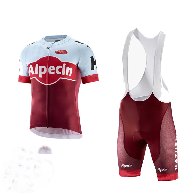2018 KATUSHA ALPECIN Мужская велосипедная Джерси с коротким рукавом одежда нагрудниками