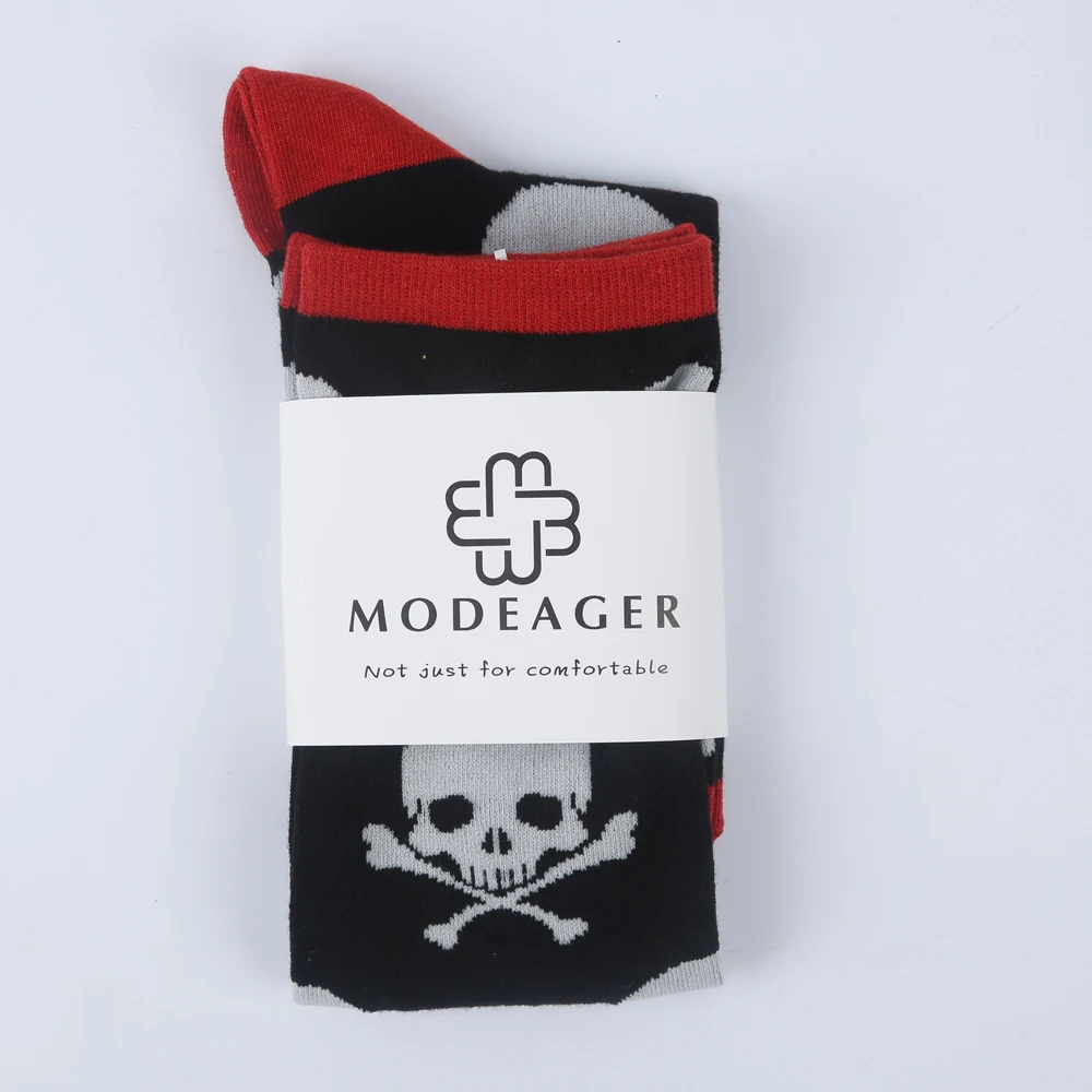 Modeager, Harajuku, черные, крутые, с принтом черепа, гольфы, женские, длинные, до бедра, высокие чулки для девушек, девушек