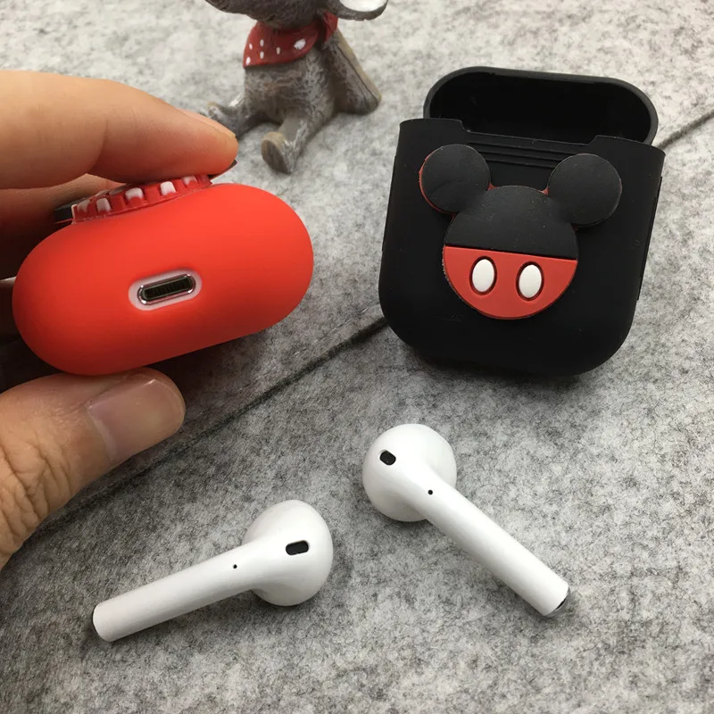 Мультяшный Мягкий силиконовый чехол для Airpods, противоударный защитный чехол для наушников, водонепроницаемый чехол для iPhone 7 8, аксессуары для гарнитуры
