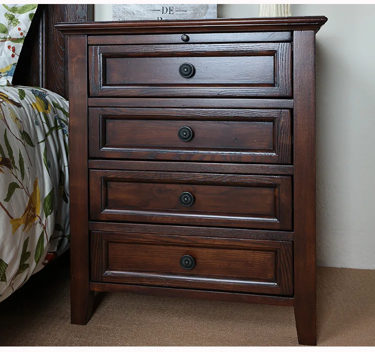 Тумбочки для спальни мебель из дуба сплошная деревянная прикроватная тумбочка