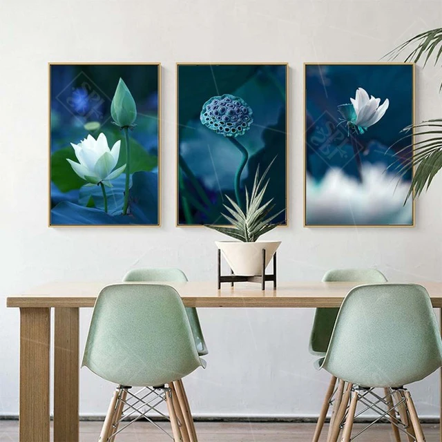 Ретро Китайский стиль украшение лотоса рисунок водяной лилии цветок холст