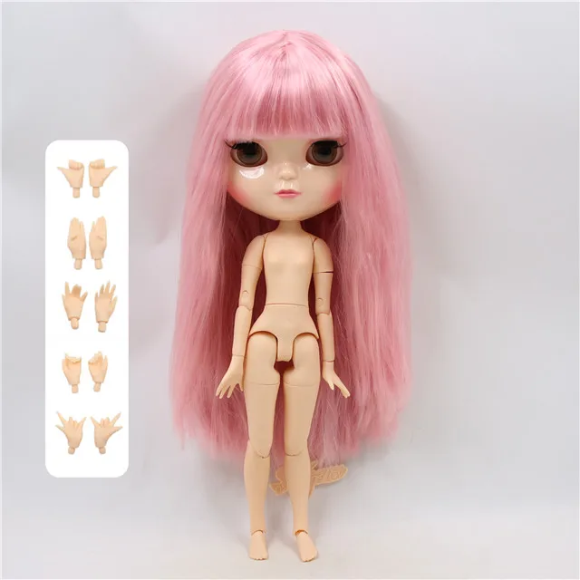Ледяная кукла с маленькой грудью азон тело розовые волосы с челкой натуральная кожа 30 см BL6022 30 см 1/6 - Цвет: DOLL WITH HAND A