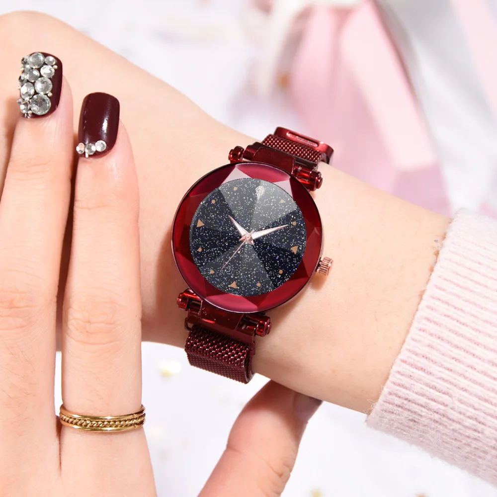 Luxury Women Watches Ladies Magnetic Starry Sky Clock Fashion Diamond Female Quartz Wristwatches relogio feminino Gift | Наручные часы