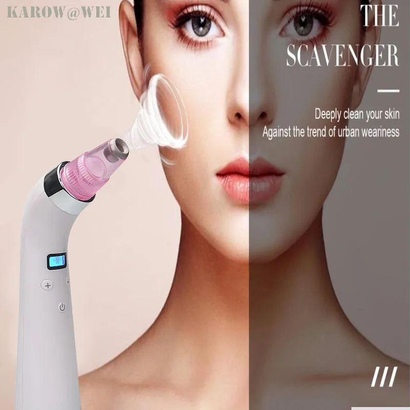 Lcd display Facial pore vacuum blackhead and comedone remover machine acne extractor cleanser skin peeling diamond dermabrasion |
