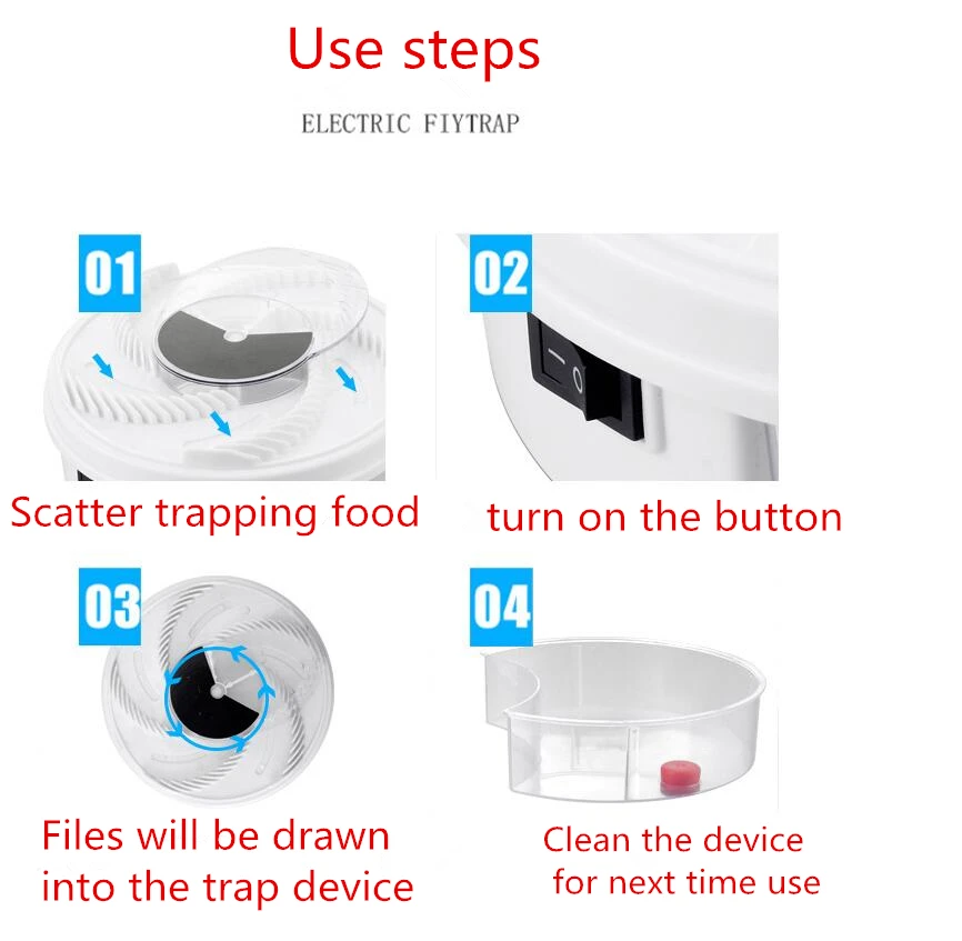 Электрический Fly Trap устройства с захвата Еда Белый USB кабель|Репелленты| |