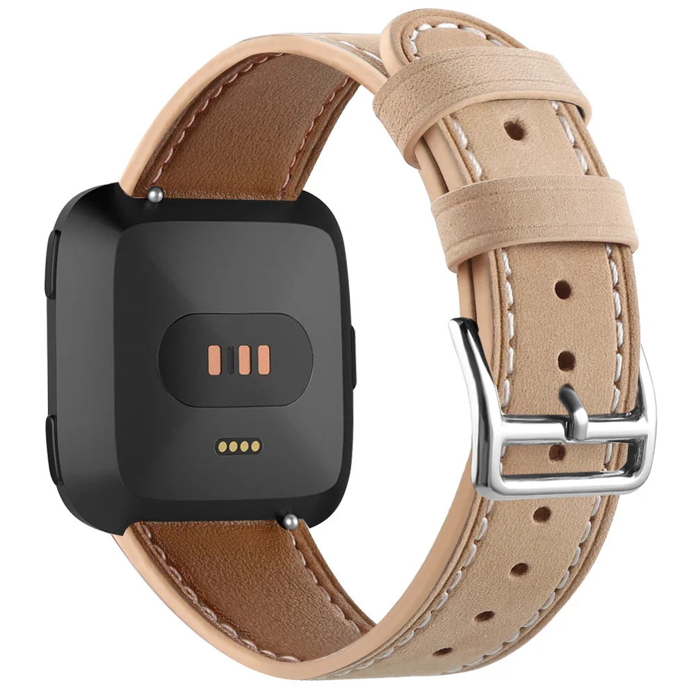 Прозрачный Essidi Премиум пота кожаный ремешок Замена для Fitbit Versa Смарт часы браслет ремешок - Цвет: Прозрачный