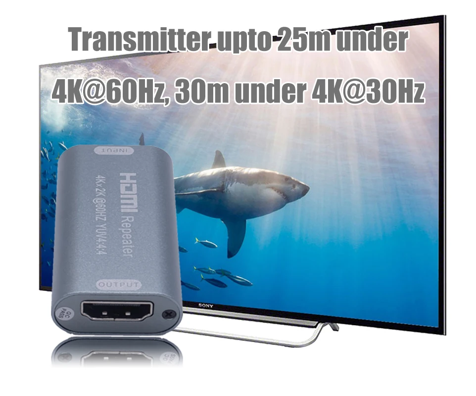 PWAY PW-HR20 4 K 4096x2160@ 60Hz hdmi-повторитель 18 Гбит/с удлинитель YUV 4:4:4 3D HDMI адаптер Усилитель по HDMI2.0 HDCP 2,2