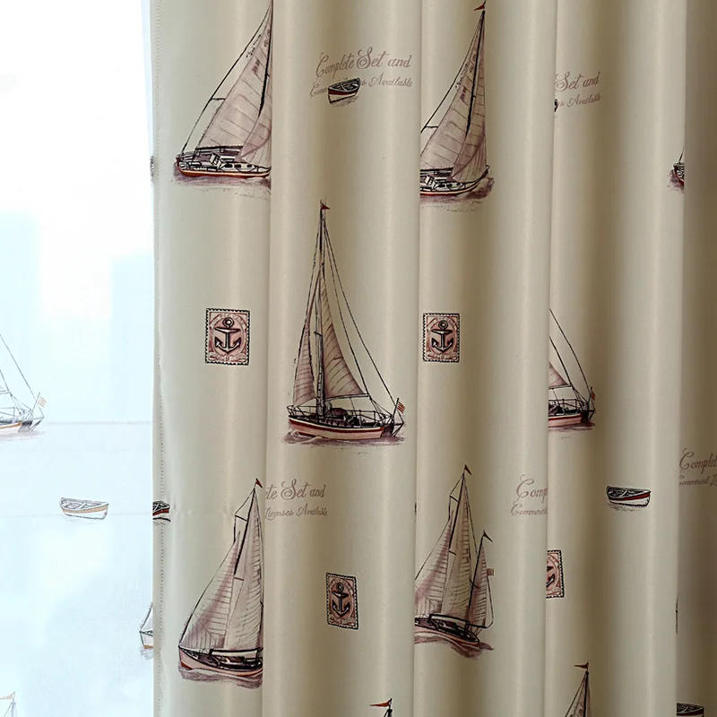 Мультяшная детская спальня маленький Парусник занавеска тент Печать