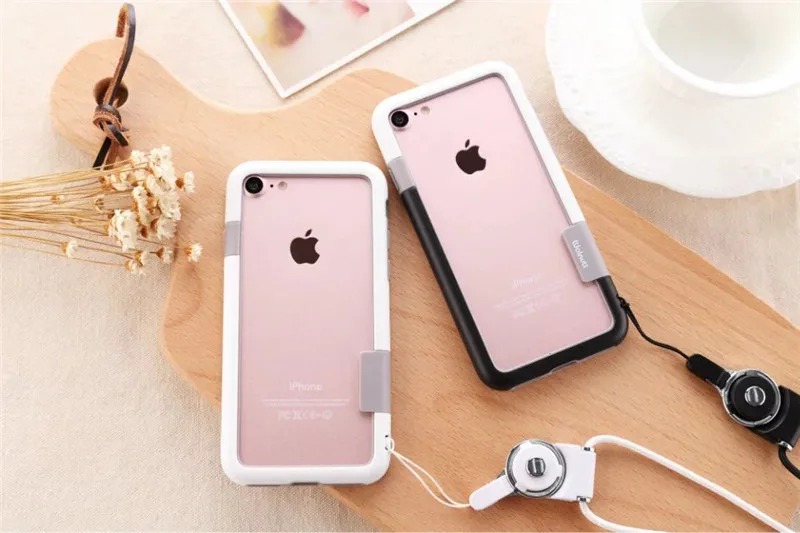 Для Apple iPhone 7 Plus/для iphone 8 Plus, мягкий силиконовый чехол-бампер из ТПУ, рамка, чехол для телефона с ремешком на шею, веревка, цепь