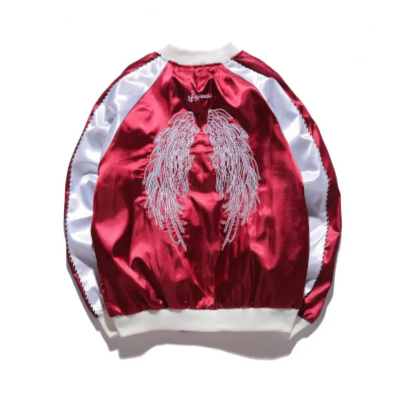Бейсбольная куртка унисекс в стиле Харадзюку бейсбольная с вышитыми крыльями