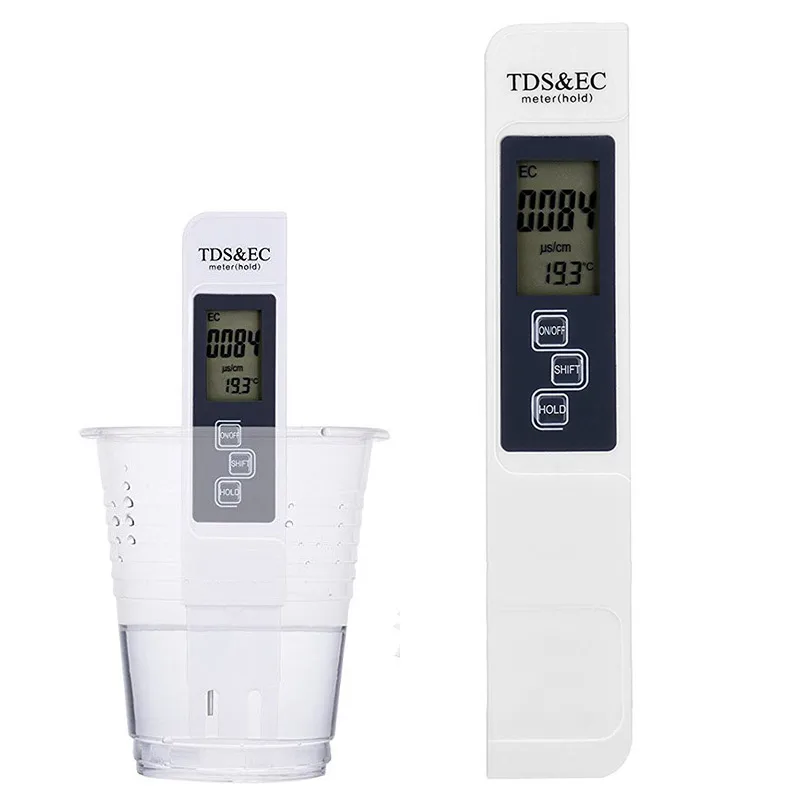 3 в 1 Функция цифровой TDS EC метр lcd & Тестер температуры 0 9990ppm проводимость вода