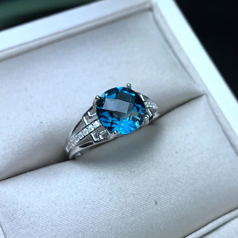 Uloveido дамское кольцо с отверстиями дворец 925 пробы Серебряное топазом женский