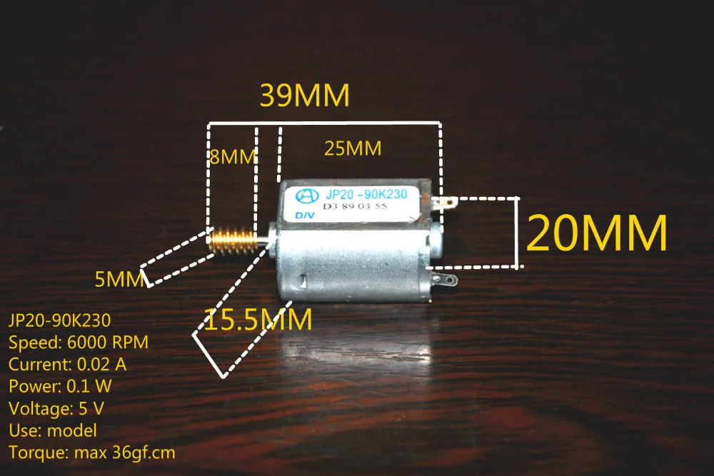 Бесплатная доставка двигатель постоянного тока + (винт) скорость: 6000 об/мин Ток: 0 02