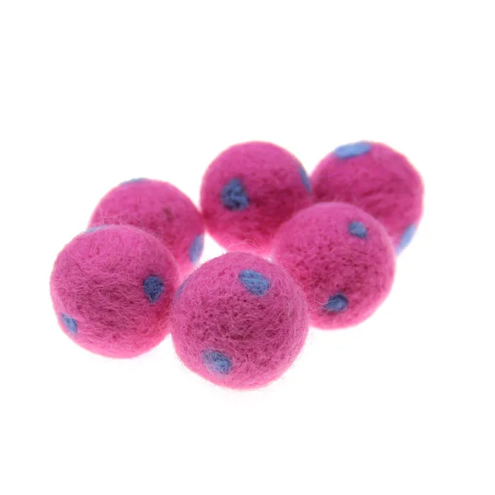 Hot Pink 50 шт. 20 мм Игла шерстяные шарики заполнены горошек Декоративные шарики Рождество Домашний декор Мода бижутерия бисер аксессуары - Цвет: Hot Pink