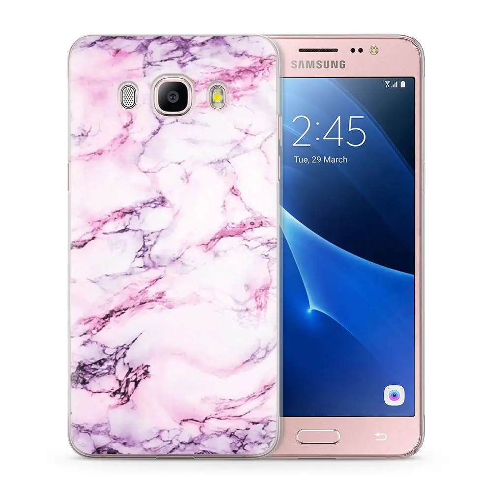 Для Funda Samsung Galaxy J7 2016 чехол J710 J710F Чехлы мягкий TPU дизайн мраморная задняя крышка