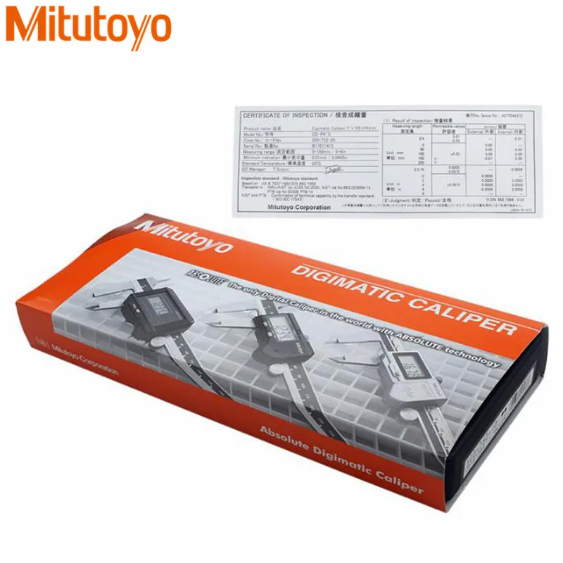 Mitutoyo 500-702/703/704/752/753/754-20 цифровой штангенциркуль с нониусом из нержавеющей 150/200/300 мм/0,01 мм IP67 Водонепроницаемый Электронный микрометр