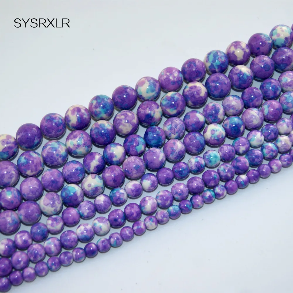 Оптовая продажа фиолетовые натуральные камни искусственный браслет 4 / 6 8 10 12 мм 15