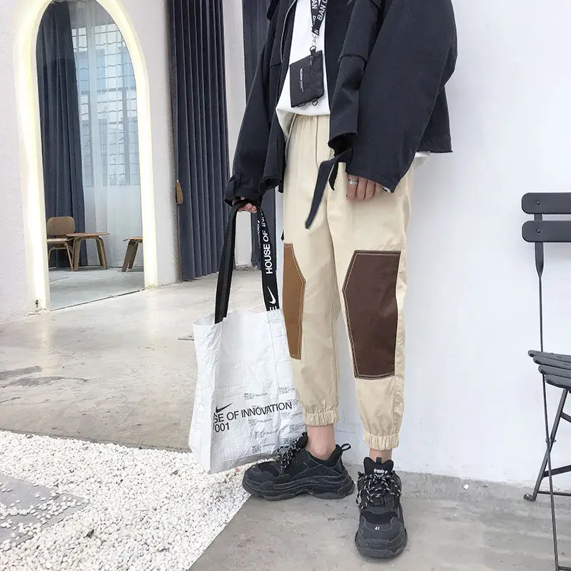 Шаровары мужские в стиле пэчворк повседневные джоггеры винтажные хлопковые