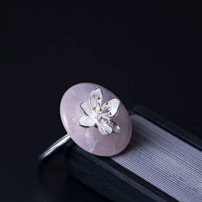 Женское кольцо с цветком лотоса Flyleaf из 100% стерлингового серебра 925 пробы модные