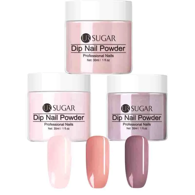 set 2 Ur Sugar 3 шт./лот набор блесков для ногтей Dip французский порошок хромированный набор блесков для ногтей нет необходимости лампа для лечения маникюра украшения - Цвет: set 2