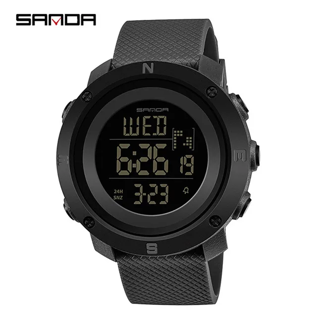 women Black-Gray SANDA мужские спортивные цифровые часы Мужские Женские часы Lover's Relogio Masculino хронограф модные уличные водонепроницаемые - Цвет: women Black-Gray
