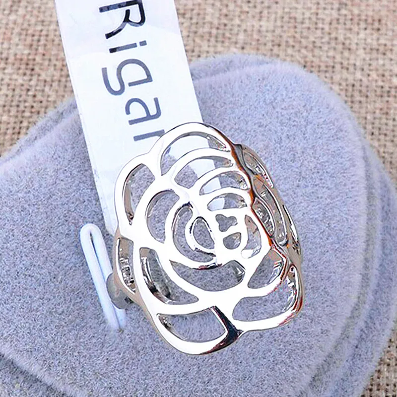 Оптовая продажа подарок модный глобус цветок розы серебряный цвет ювелирное