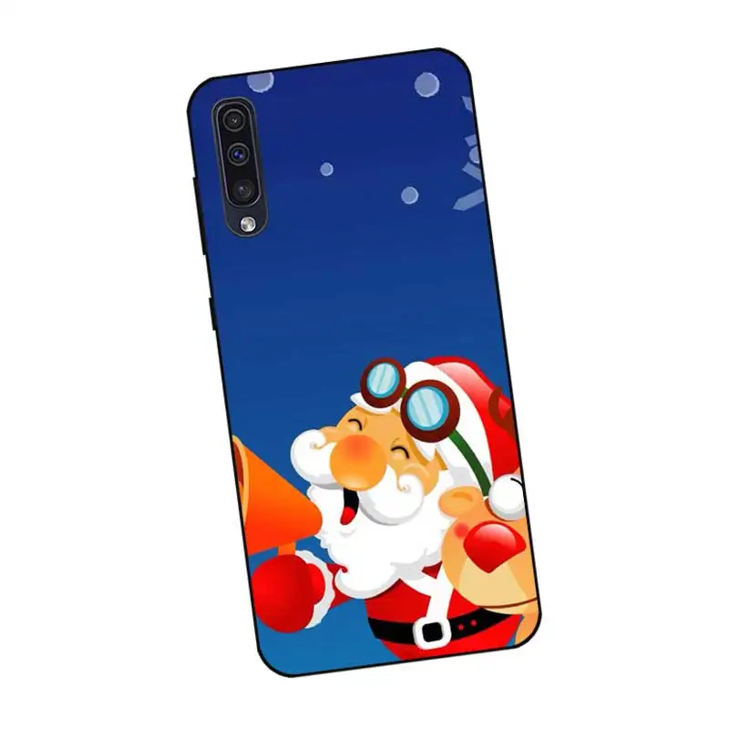 P027 Рождественский олень черный силиконовый чехол для samsung Galaxy A6 A7 A8 A9 A10 A30 A40 A50 A60 A70