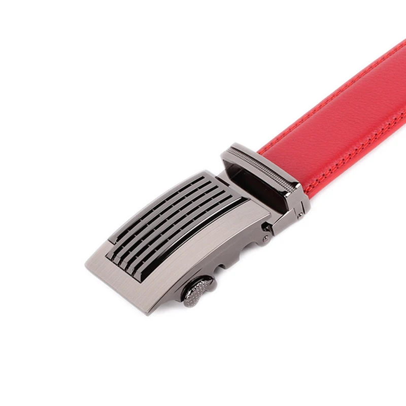 Мужской ремень из воловьей кожи ZAYG красный металлического сплава с