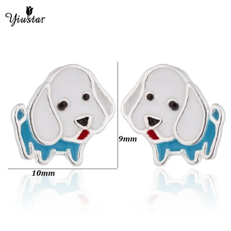 yiustar Enamel Animal Pet Dog Stud Earring for Women cute French Bulldog Huskies Earings Puppy Fashion Jewelry Gift SYED215 | Украшения и