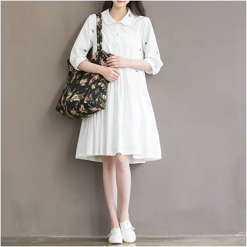 Модные Хлопковые женские платье для беременных 2017 летняя хлопковая одежда
