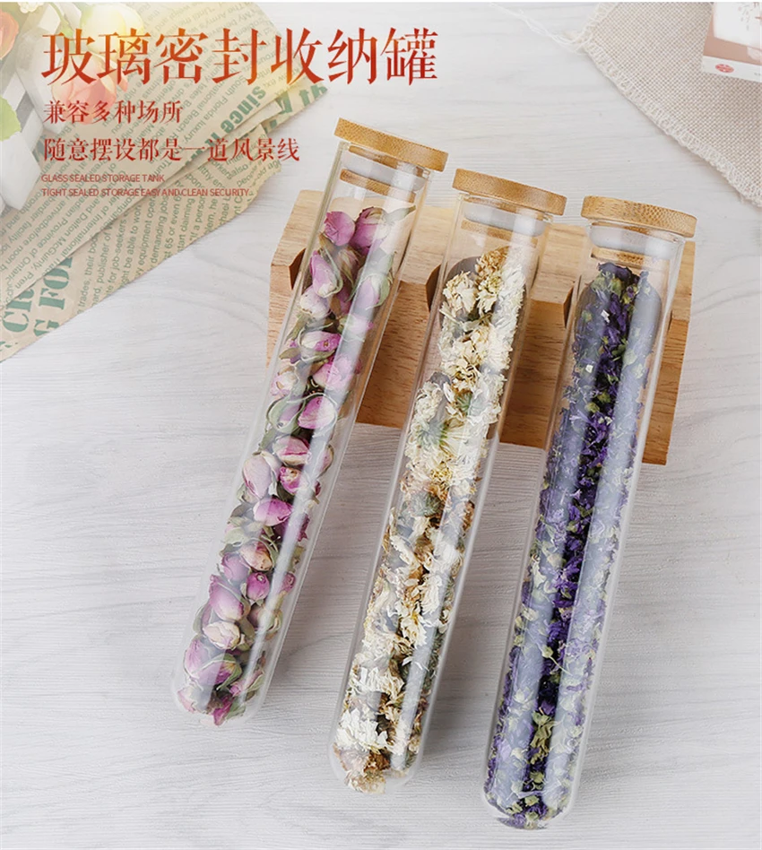 Creative Wooden Coffee Beans Flower Tea Display Rack Stand Cereals canister Glass Test Tube sealed Storage Decorative Ornaments