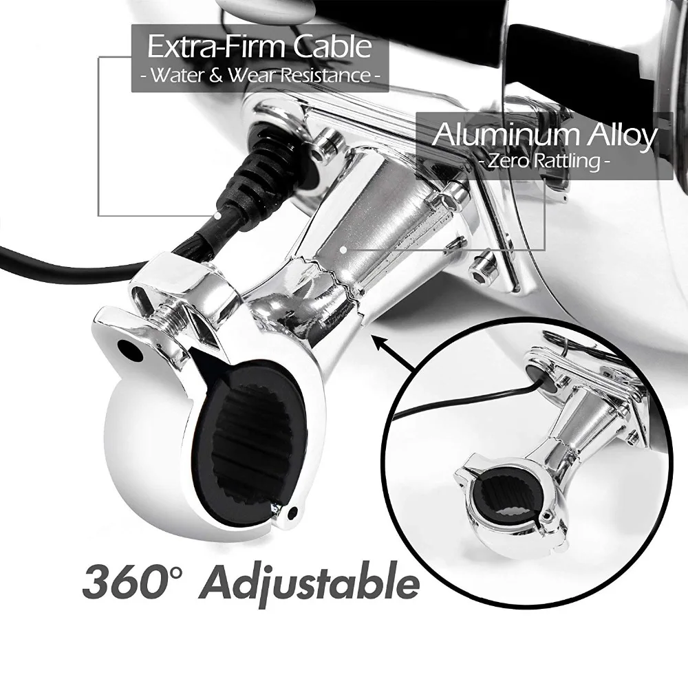 Aileap SPK350S Высокая производительность 4 дюйма Водонепроницаемый Мотоцикл ATV Bluetooth динамик с 300 Вт Встроенный d-класс усилитель хром