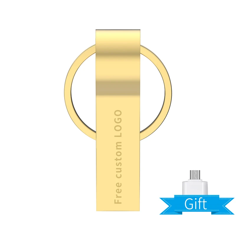 Usb флеш-накопитель 128 ГБ, серебристая металлическая ручка, 64 ГБ, 32 ГБ, высокоскоростная Usb флешка 2,0, 16 ГБ, 8 ГБ, 4 Гб, флешка-брелок, логотип на заказ - Цвет: USB 2.0