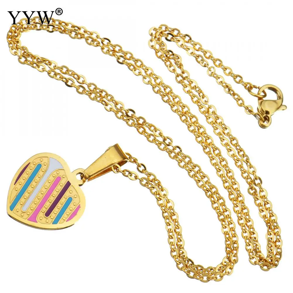 Мода сердце кулон серьги Цепочки и ожерелья украшения набор овальные цепи