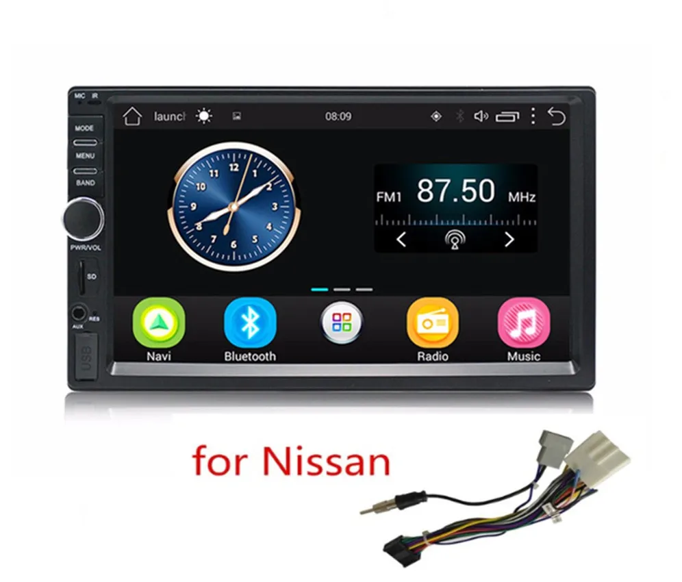 Panlelo Авто Радио 2 Din 7 дюймов Android стерео аудио Bluetooth Wifi FM Радио Видео плеер gps навигация для Nissan Dvr/Dab - Цвет: Nissan iso