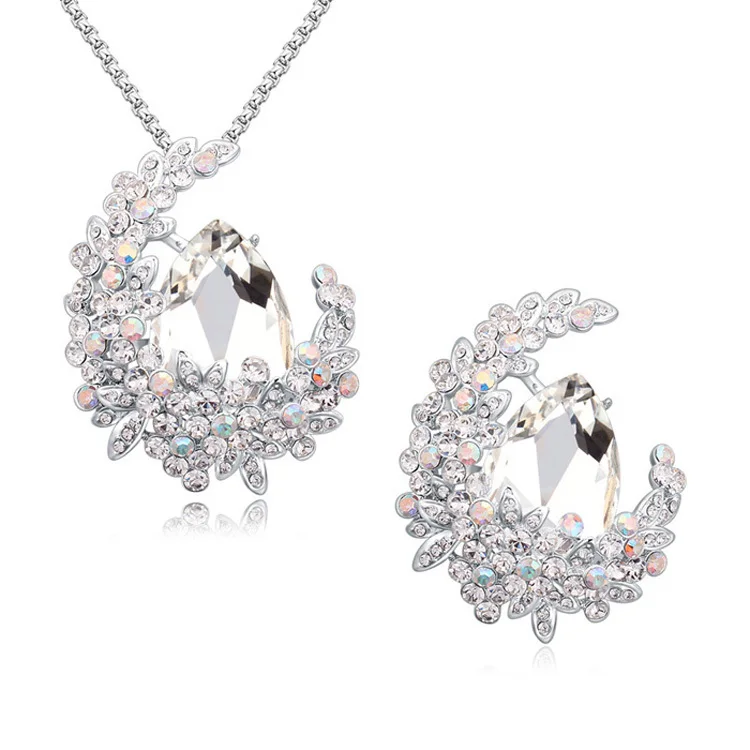 New Channel Jewelry Sets Drop Necklaces Pendants Brooches for wedding Made with SWAROVSKI Elements Crystals from | Украшения и
